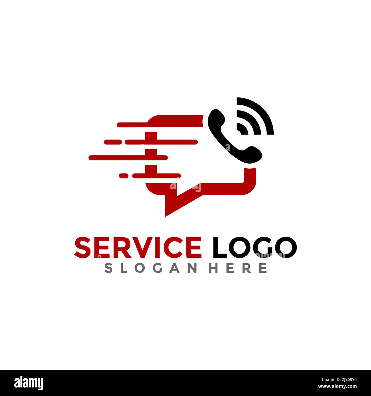 Fast Call Logo Vector. Phone and Message Sign Icon. Customer Service Logo Design Template. Stock Vector