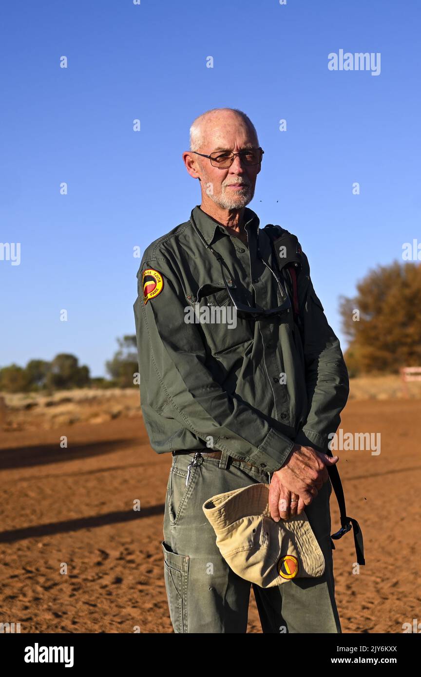 Uluru Rangers Uluru Kata-Tjuta Park ranger Greg Elliot poses for photographs at Uluru ...