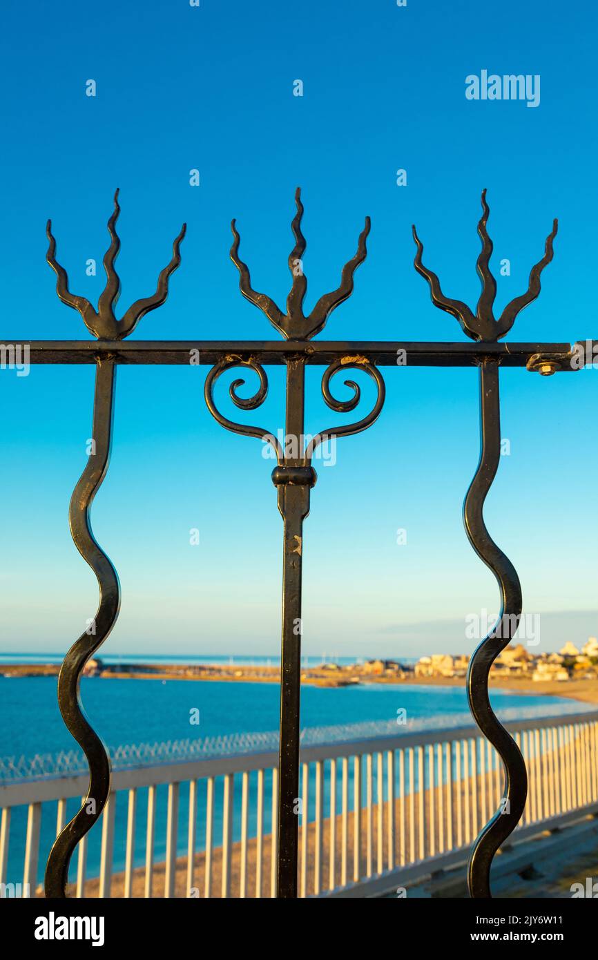 Beautifully crafted iron fence in Lyme Regis, Dorset Stock Photo