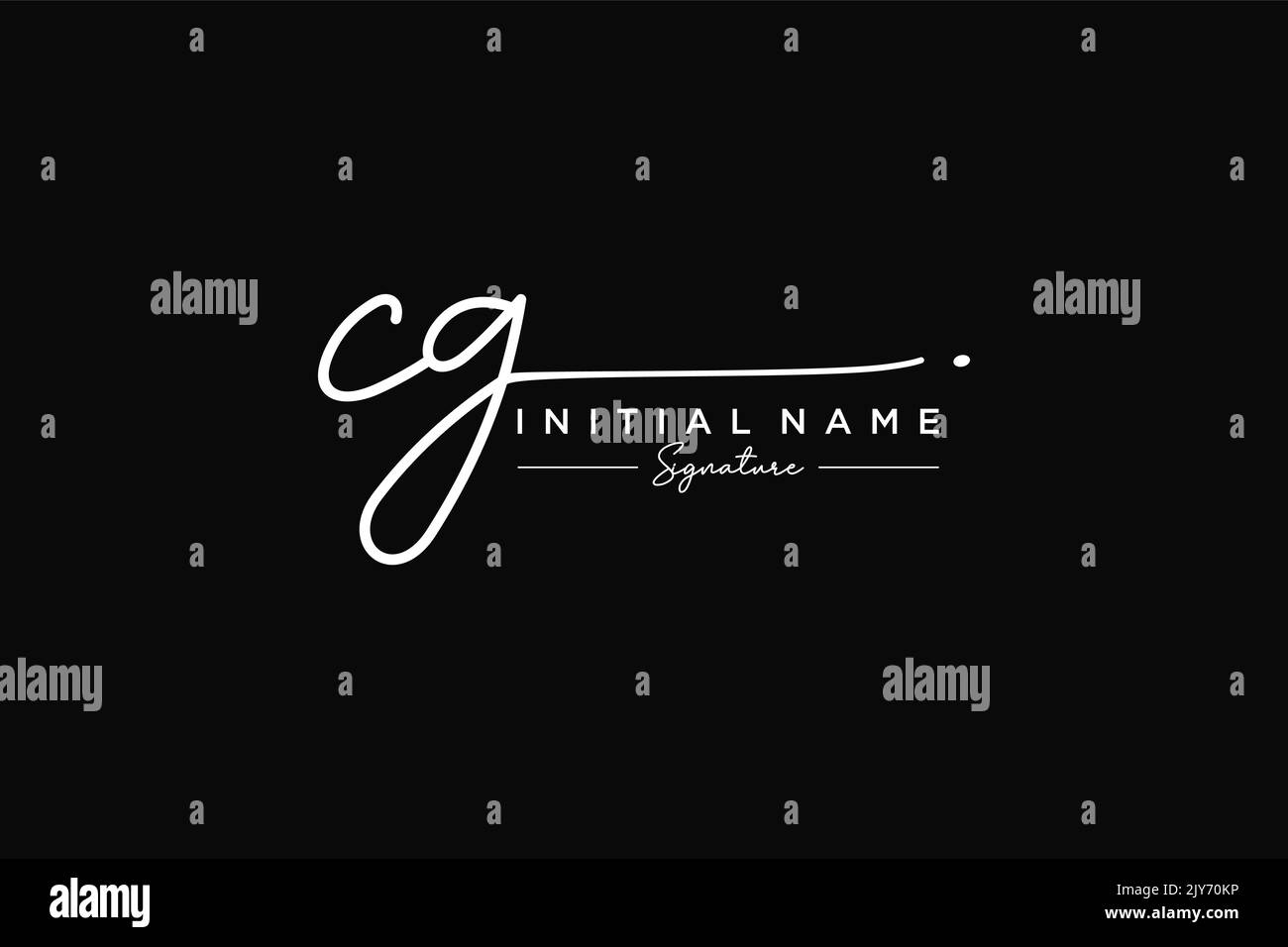 CG signature logo template vector. Hand drawn Calligraphy lettering