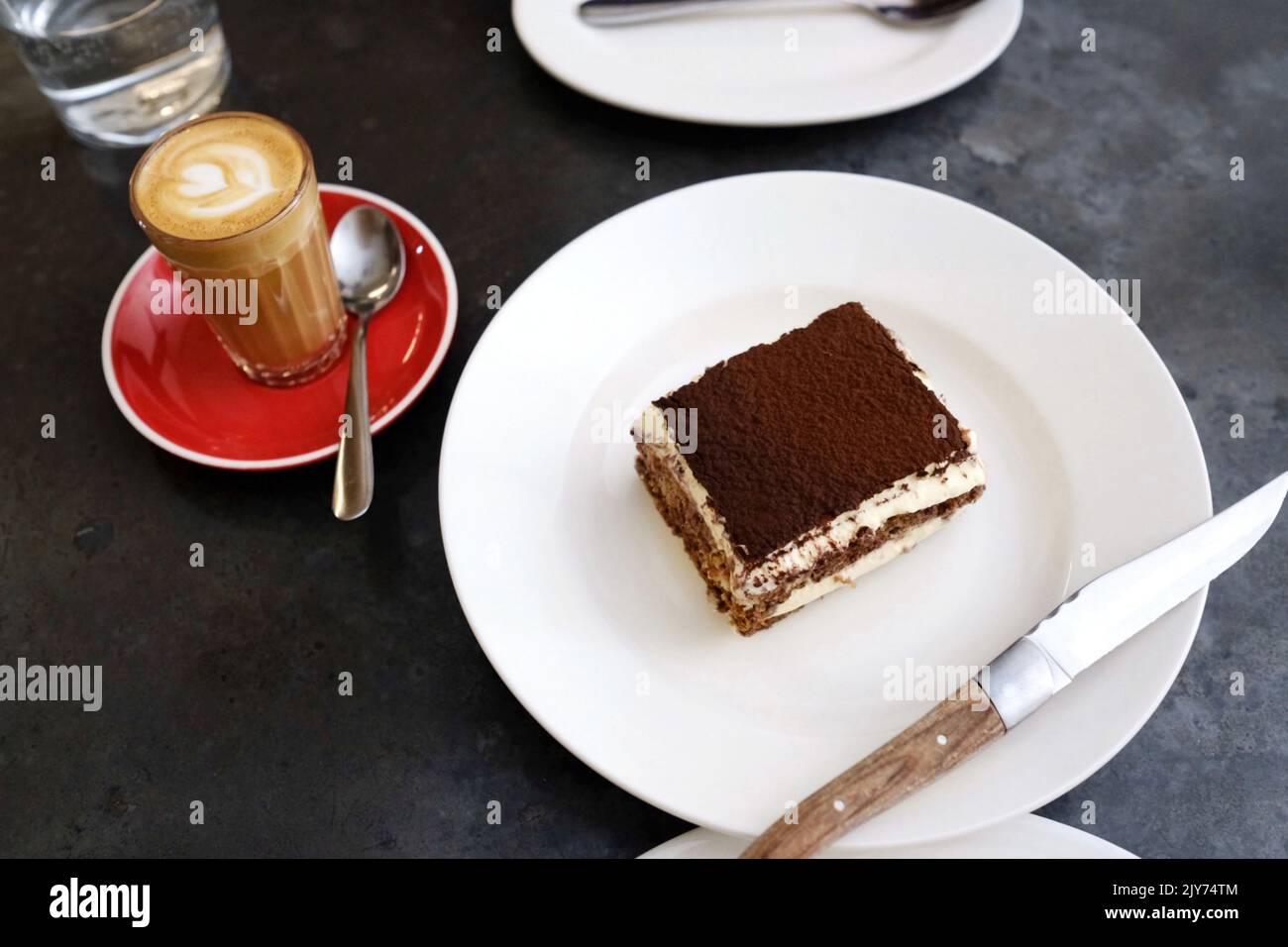 Tiramisu and piccolo at Bella Brutta, a modern pizzeria in Newtown, Sydney — New South Wales