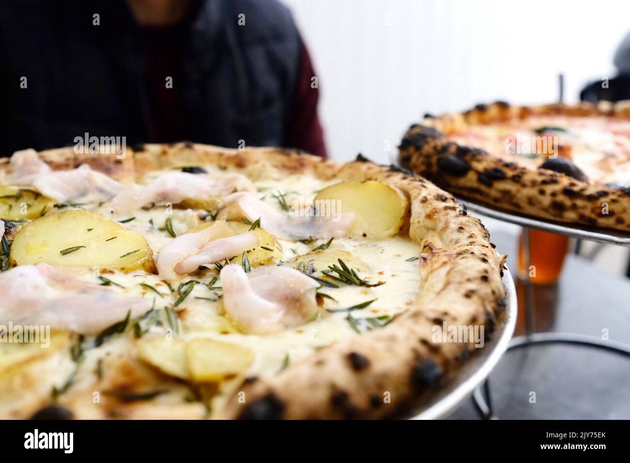 Roast potato and pizza with guanchiale at Bella Brutta, a