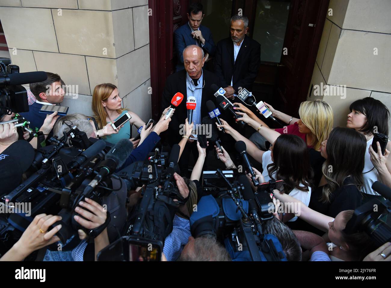 Saeed Maasarwe (centre), the father of murdered exchange student, Aiia ...