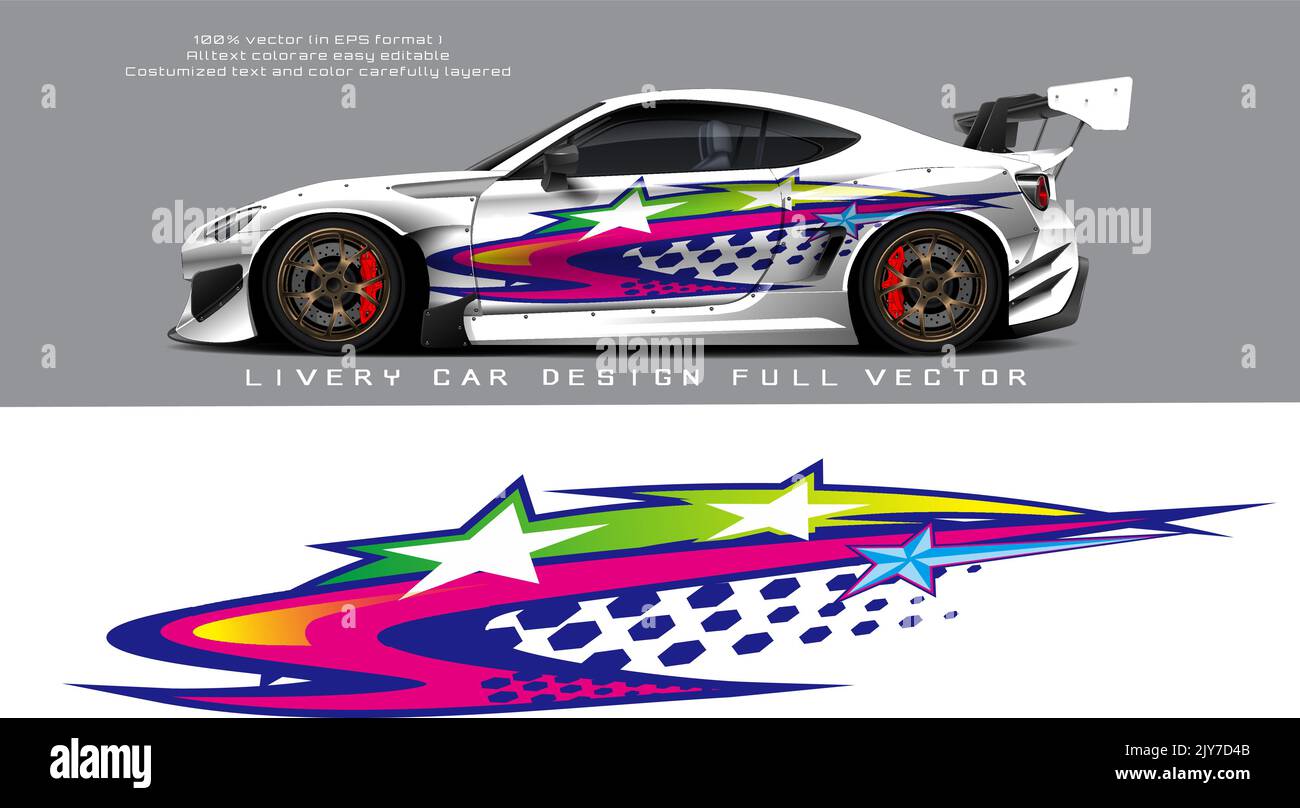 custom livery race rally offroad car vehicle sticker and tinting. Car wrap  decal design vector Stock Vector Image & Art - Alamy