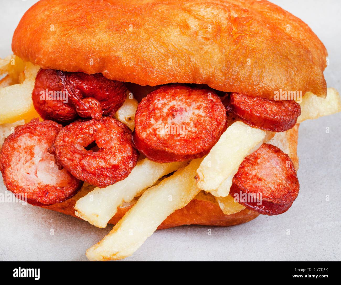 Popular South African Fast food or street food, Russian sausage and