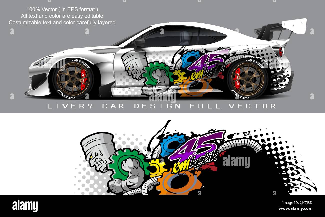 custom livery race rally offroad car vehicle sticker and tinting. Car wrap  decal design vector Stock Vector Image & Art - Alamy