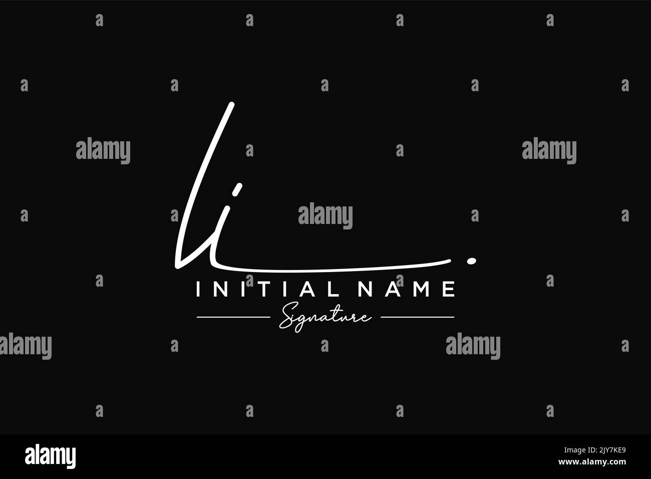 LI signature logo template vector. Hand drawn Calligraphy lettering ...