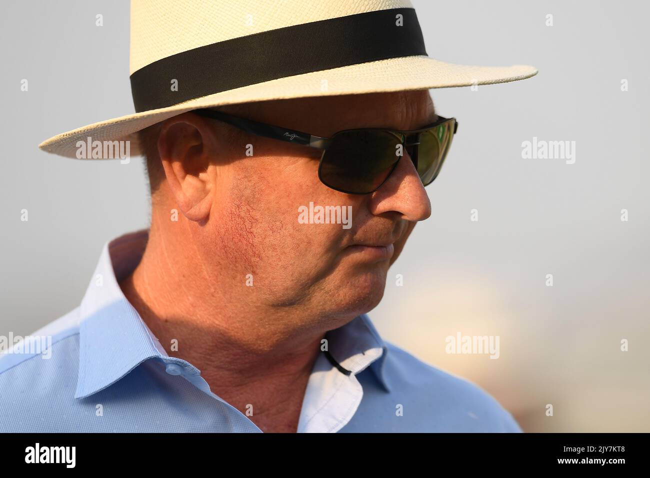 Toby Edmonds Trainer Toby Edmonds is seen during Metro Raceday at Doomben Racecourse ...