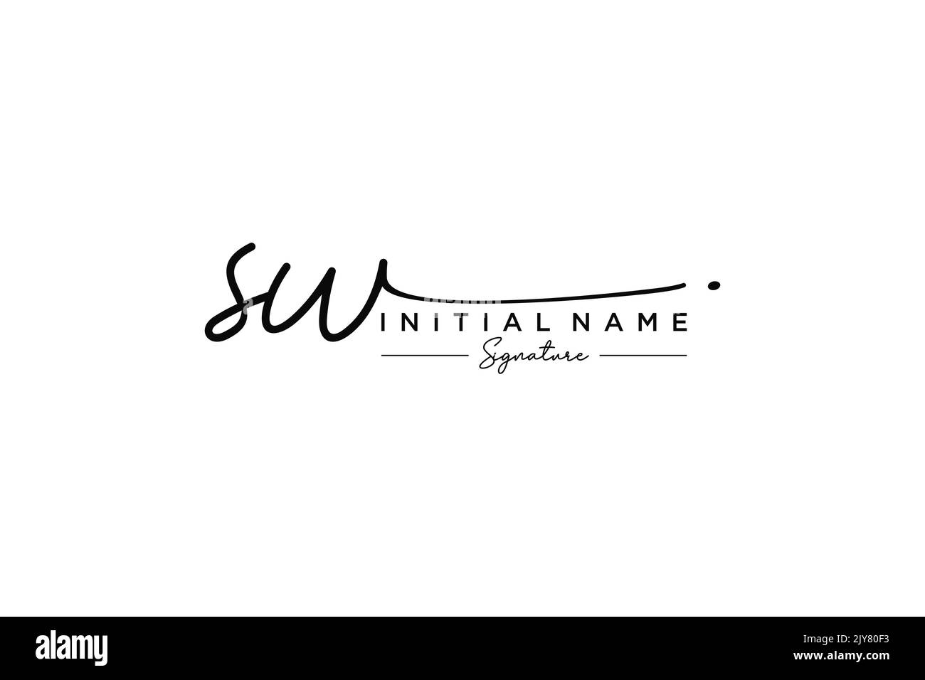 SW signature logo template vector. Hand drawn Calligraphy lettering ...