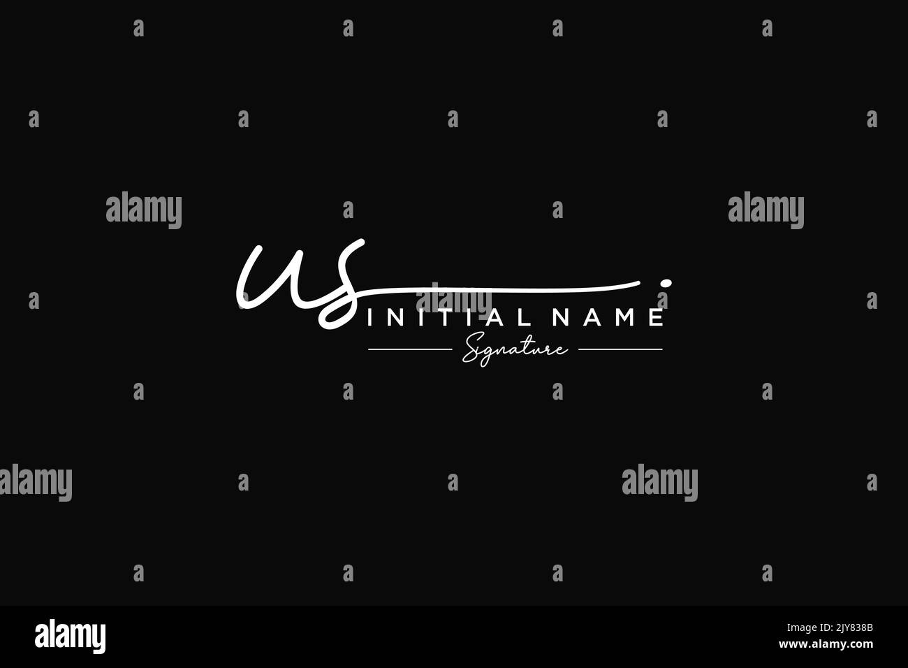 US signature logo template vector. Hand drawn Calligraphy lettering