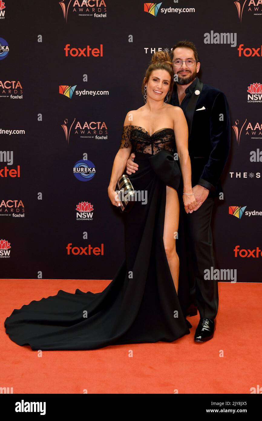 Ada Nicodemou and Adam Rigby arrive at the 2019 AACTA Awards at the ...