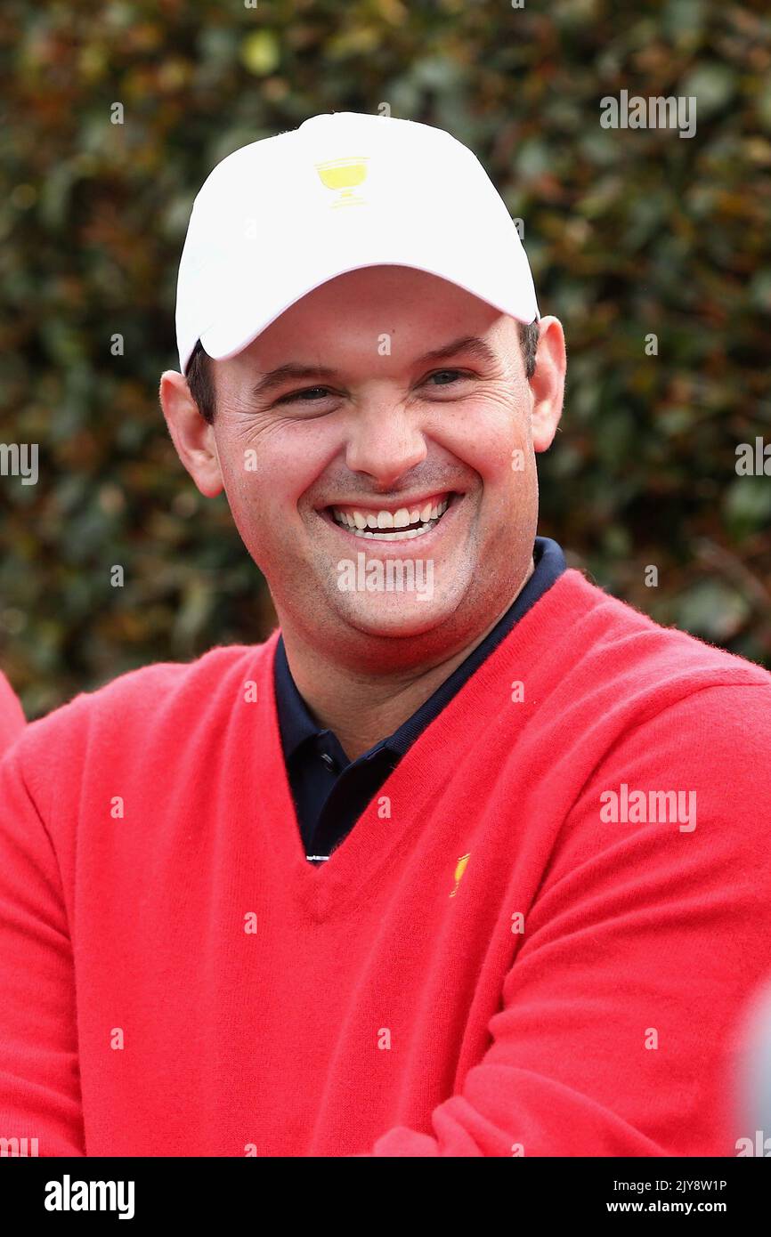 Patrick Reed poses for the United States team photo during the 2019