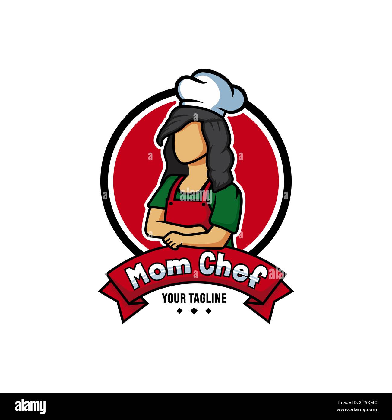 Mom chef cartoon character logo vector. Chef logo mascot illustration