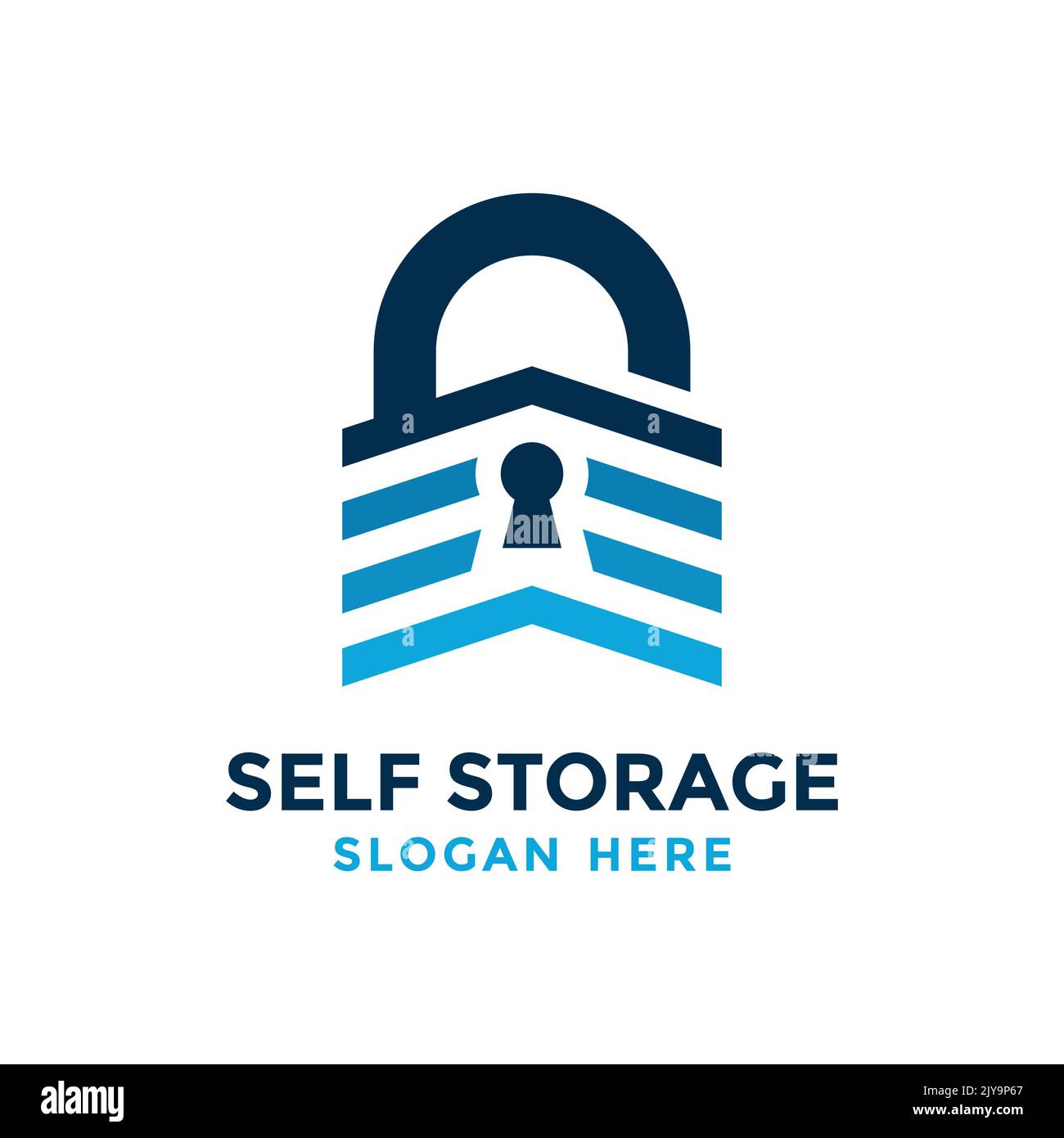 Self storage logo design template. Safe storage garage vector