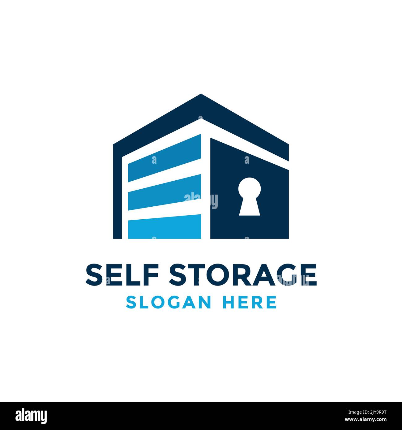 Self storage logo design template. Safe storage garage vector