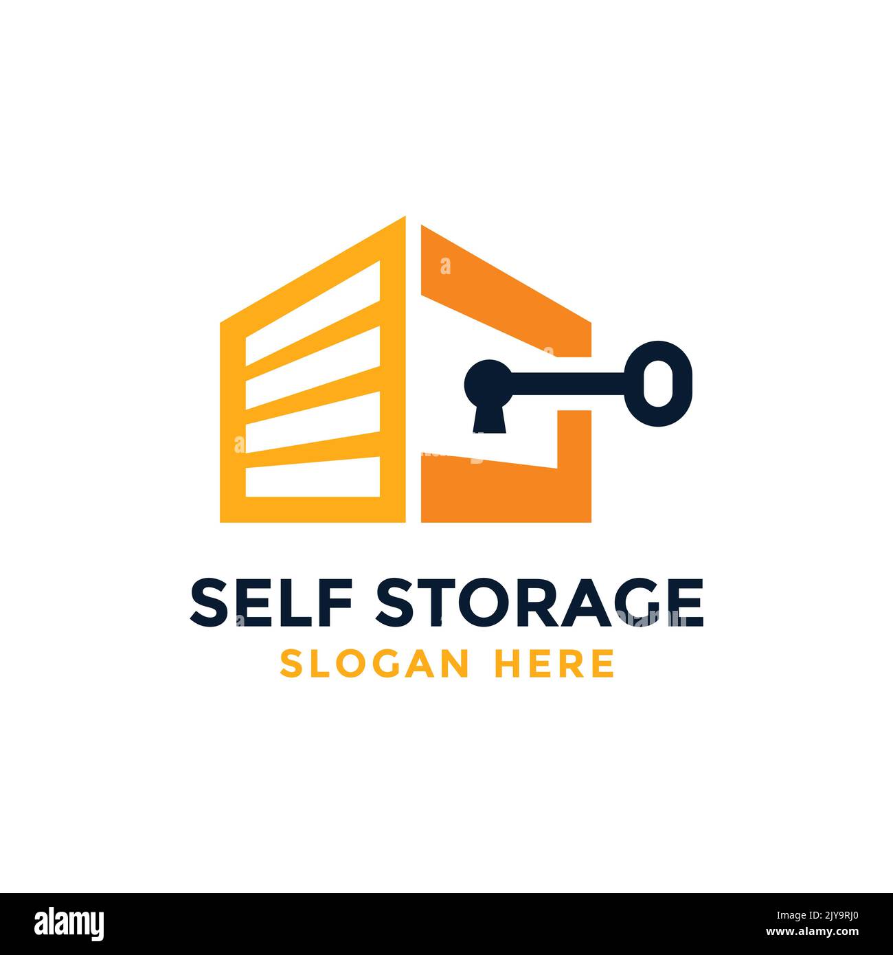 Self storage logo design template. Safe storage garage vector