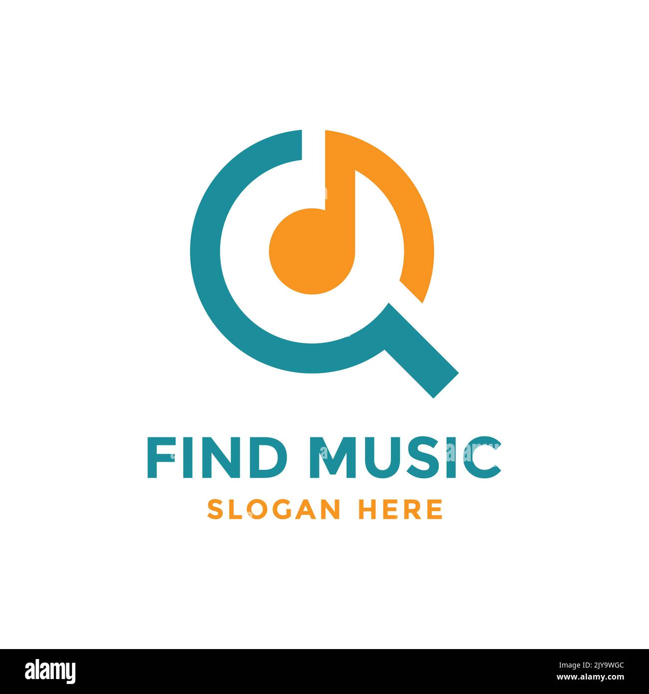 Find music logo design template. Musical icon with magnifying glass ...