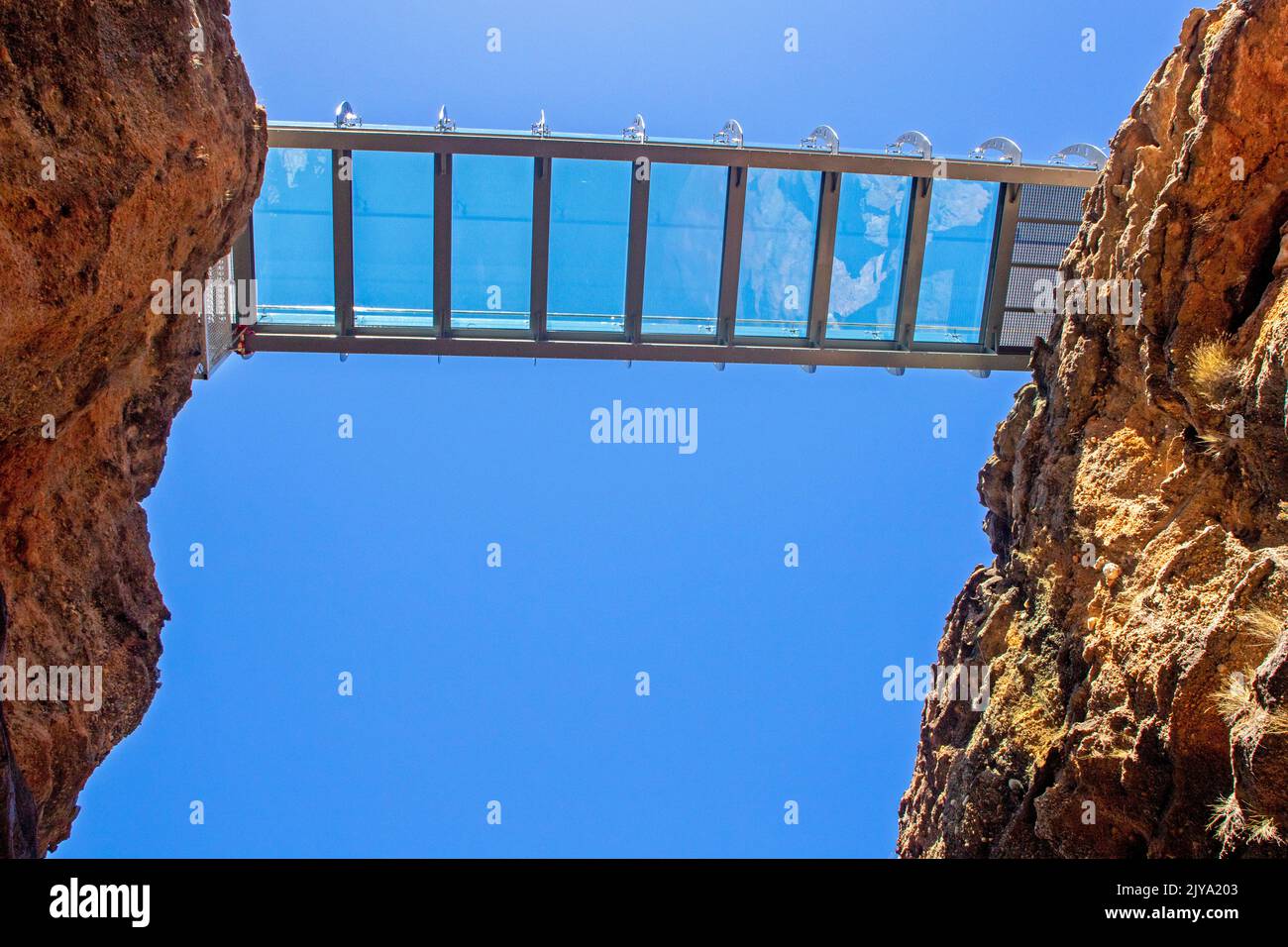 Glass bridge over Cobbold Stock Photo Alamy
