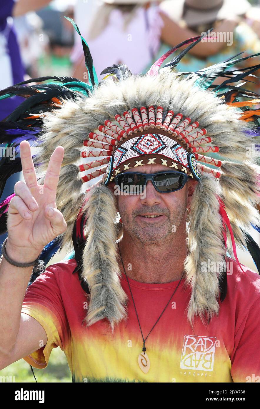 Attendees are seen during Cold Chisel's The Blood Moon Tour 2020 at the