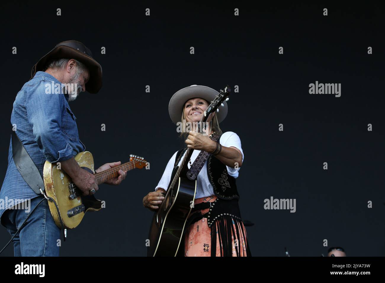 Kasey Chambers with father Bill Chambers during Cold Chisel's The Blood
