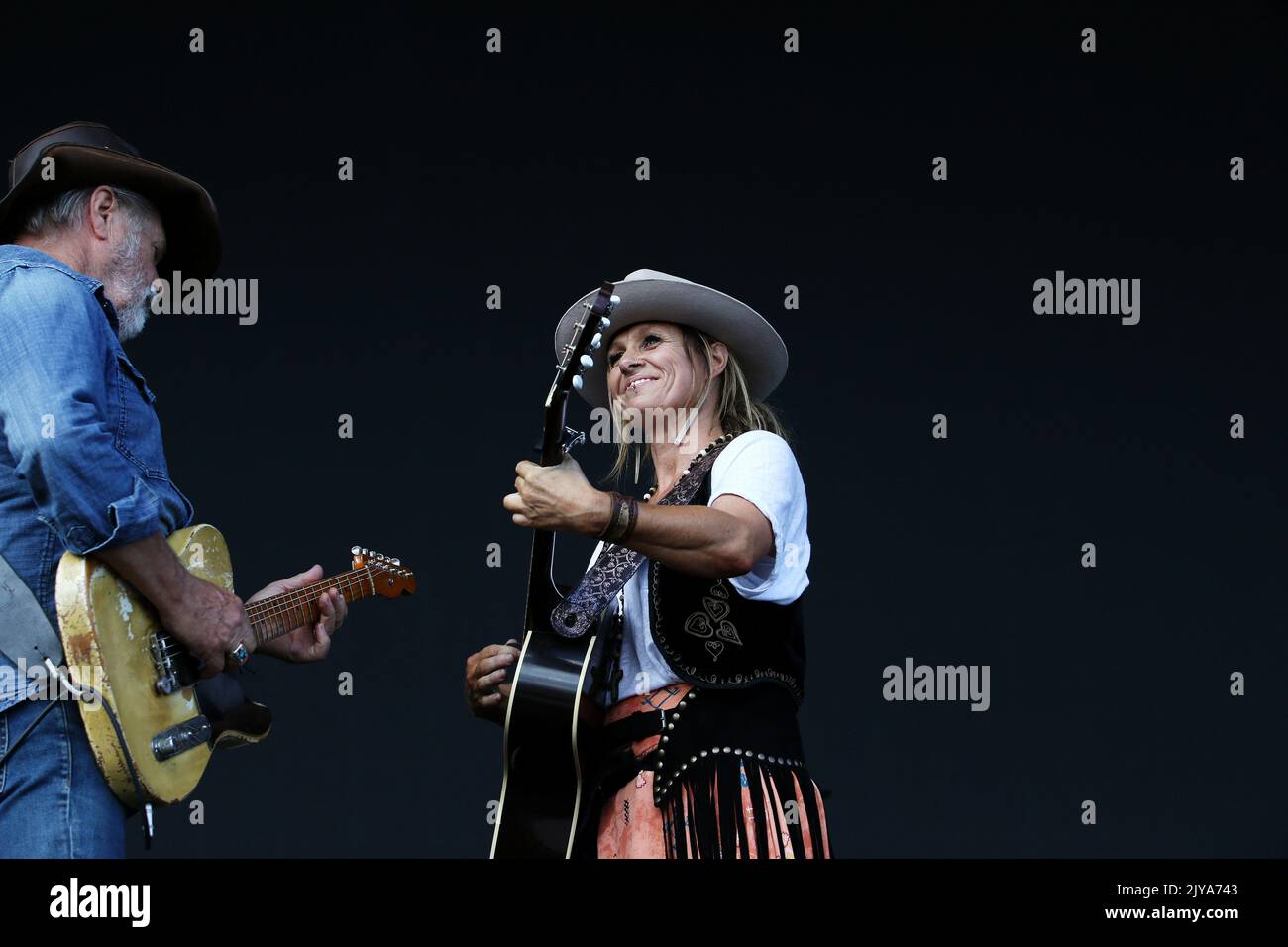 Kasey Chambers with father Bill Chambers during Cold Chisel's The Blood