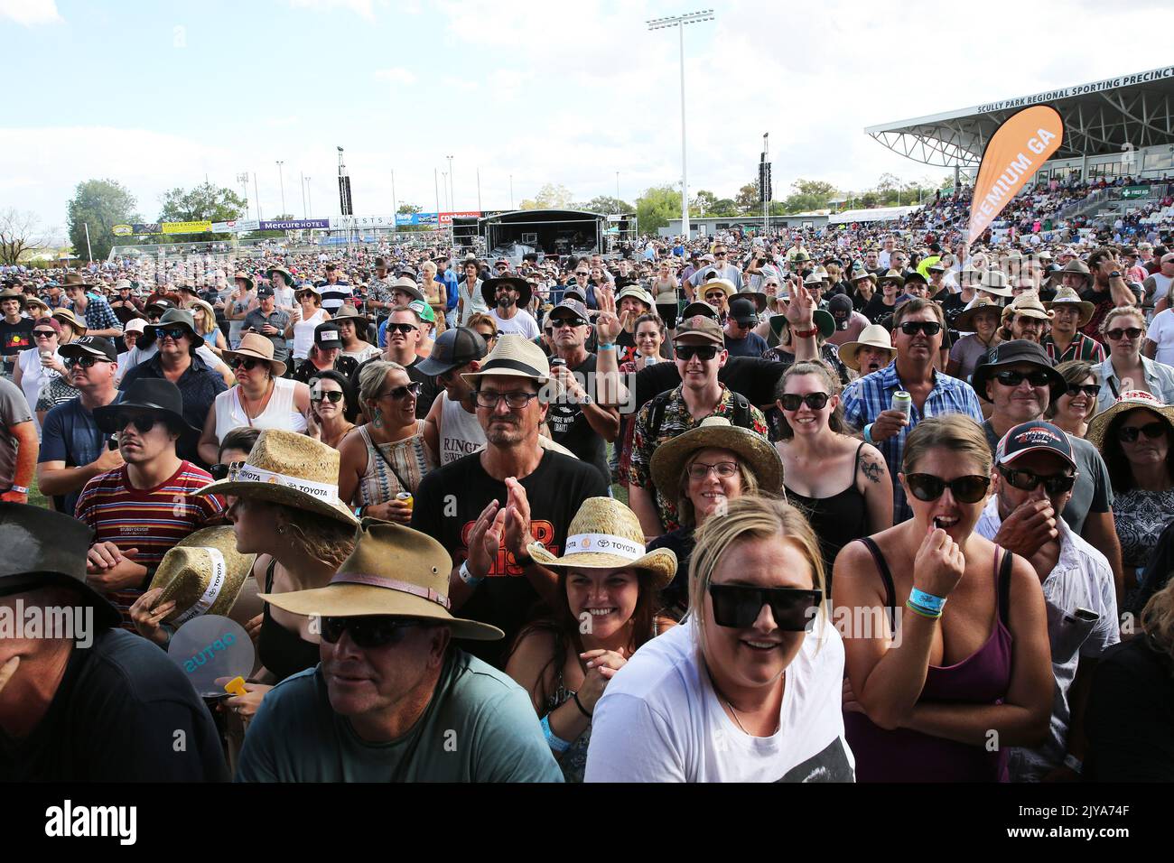 Crowds are seen during Cold Chisel's The Blood Moon Tour 2020 concert