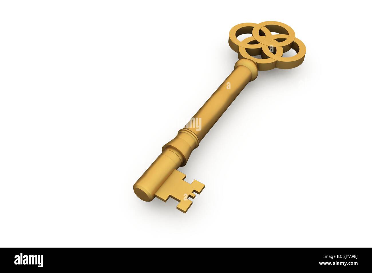 Digitally generated shiny gold key on white background Stock Photo - Alamy