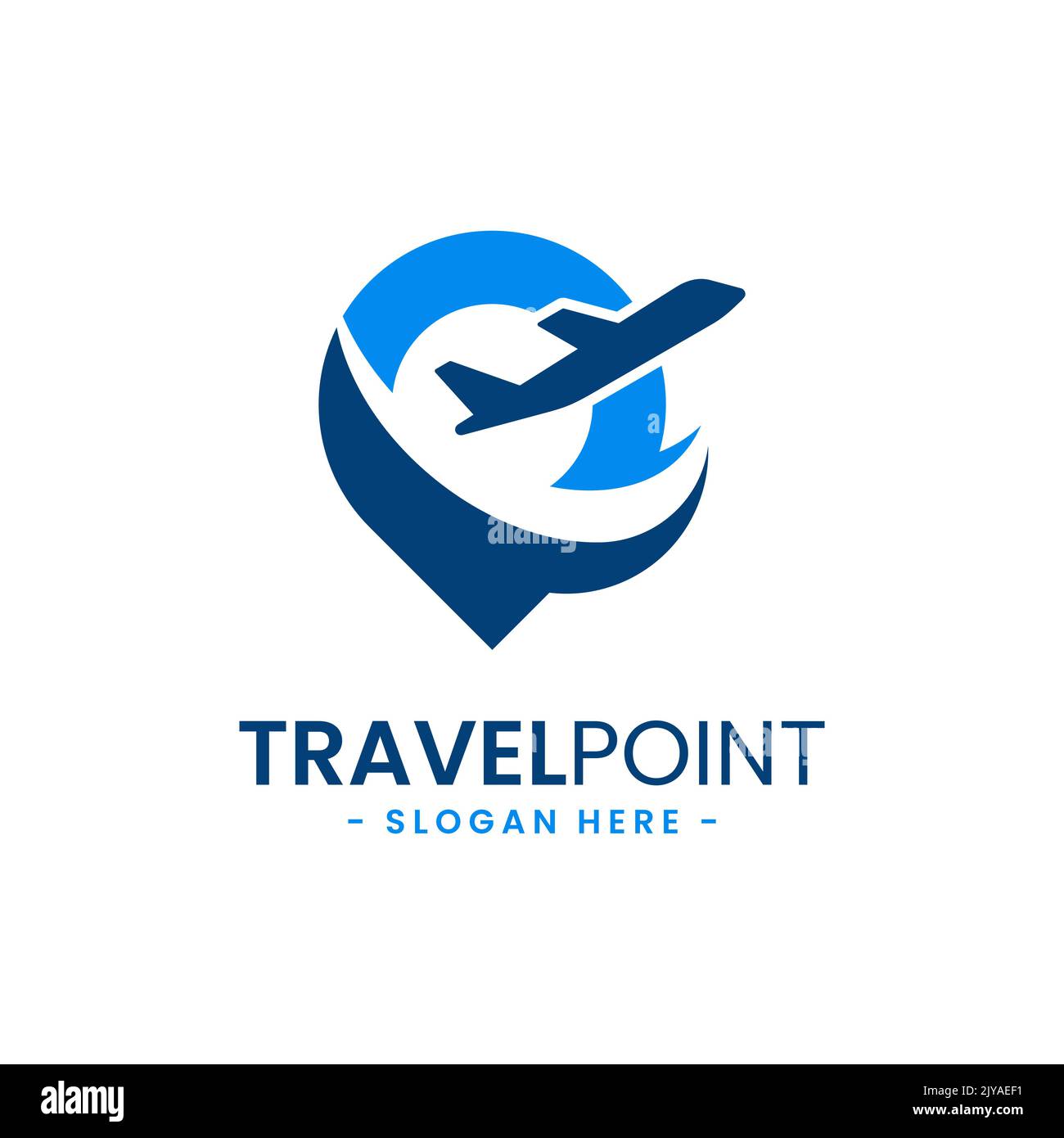 Travel point logo design template. Pin icon with airplane combination ...