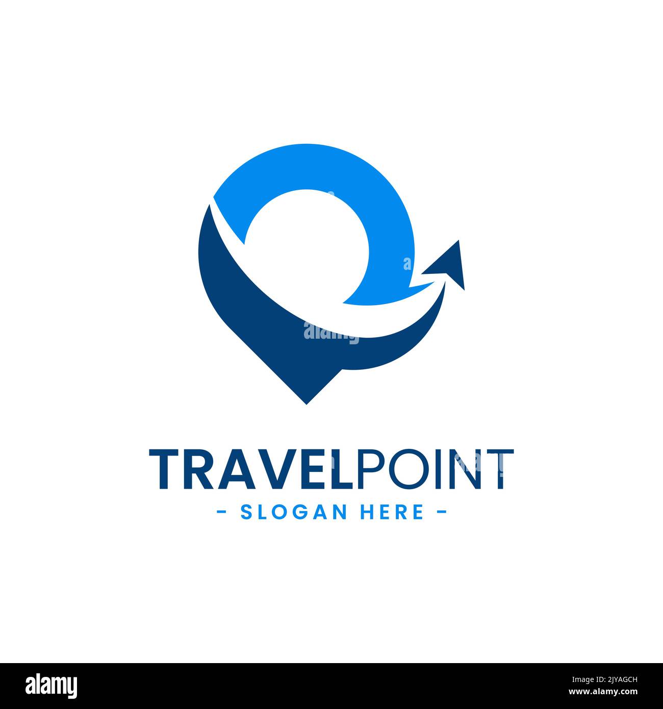 Travel point logo design template. Pin icon with airplane combination ...