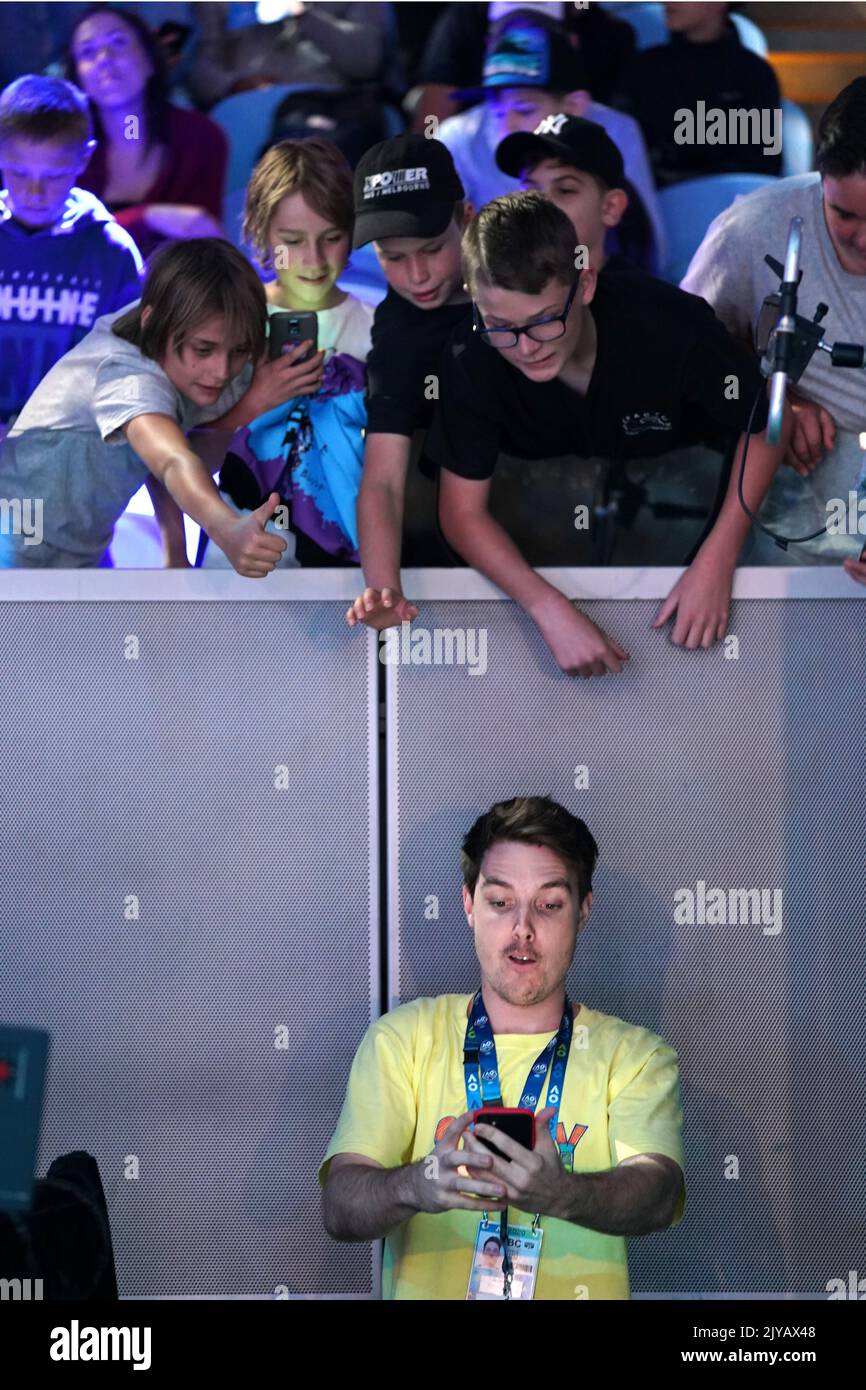 Player LazarBeam meets fans at the Fortnite Summer Smash at Margaret