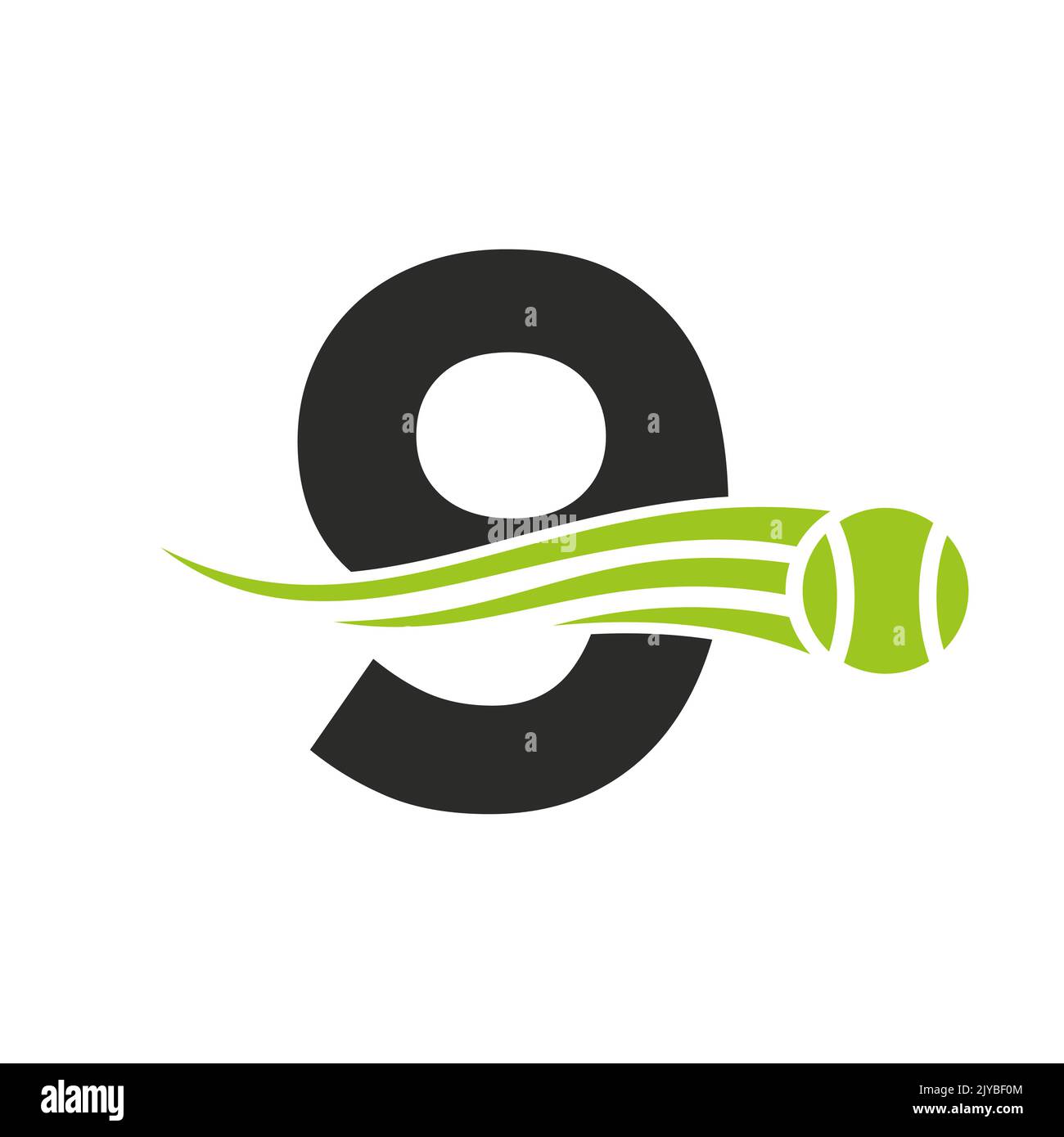 Letter 9 Tennis Club Logo Design Template. Tennis Sport Academy, Club