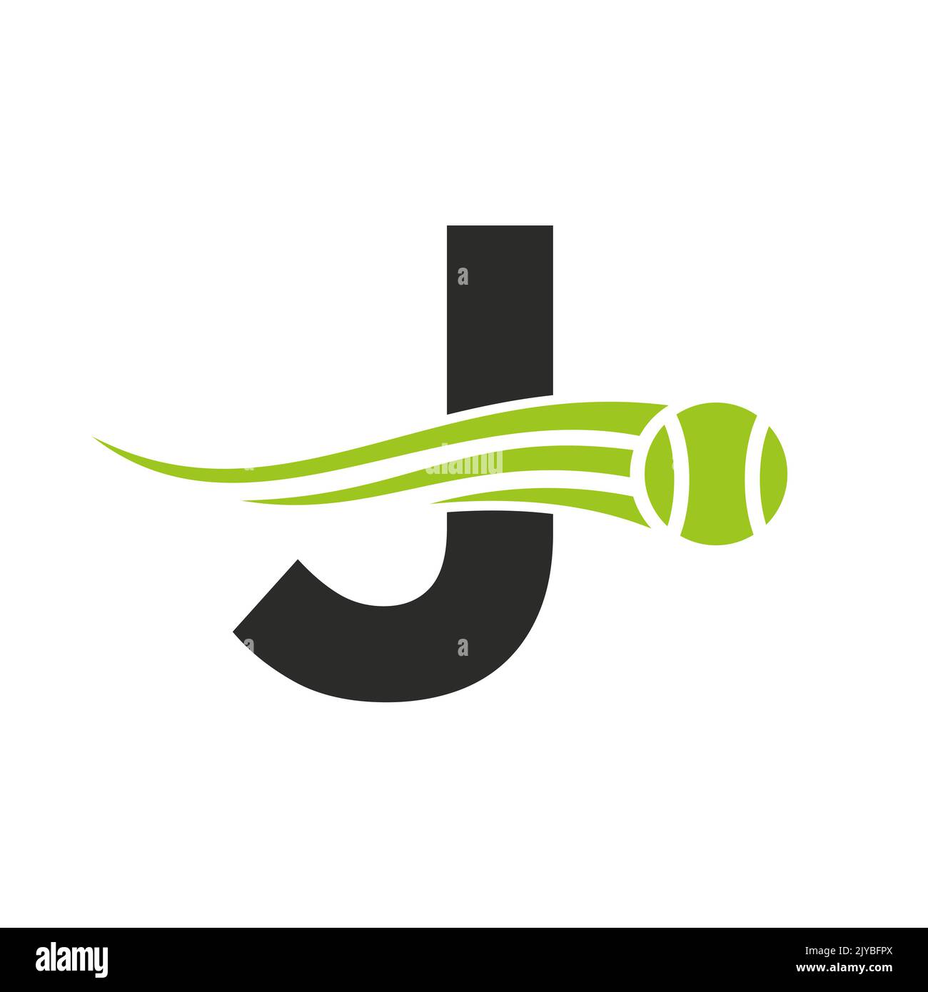 Letter J Tennis Club Logo Design Template. Tennis Sport Academy, Club