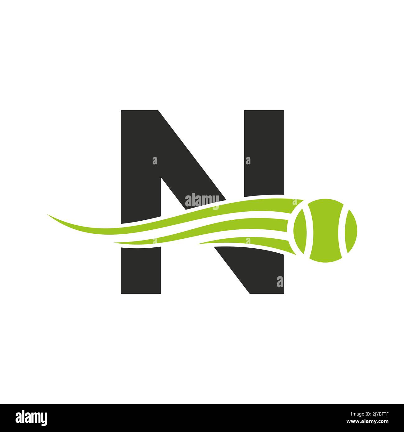Letter N Tennis Club Logo Design Template. Tennis Sport Academy, Club