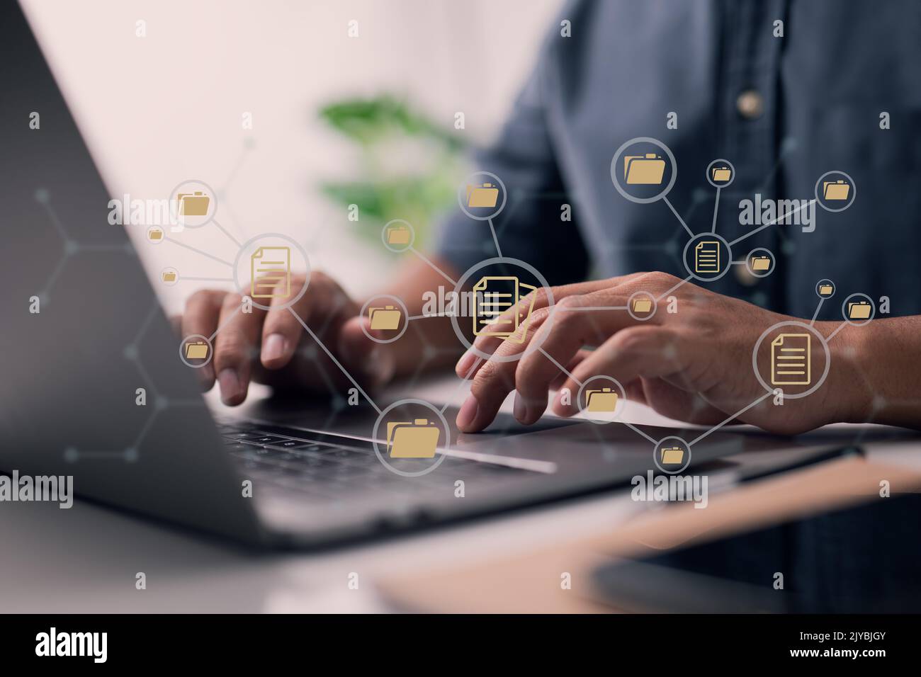 Dms Computer Document Management System, or DMS for short. A laptop is being used by ...