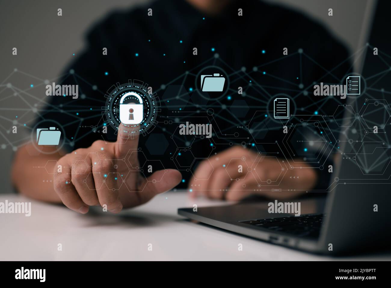 Document security concept. Document management system (DMS). Online documentation database and