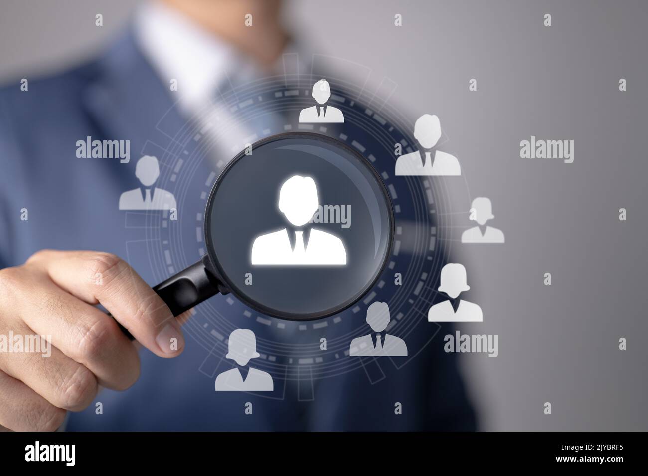Headhunting, Recruitment, and Human Resource Management are all terms used to describe the process of selecting leaders or employees. Stock Photo