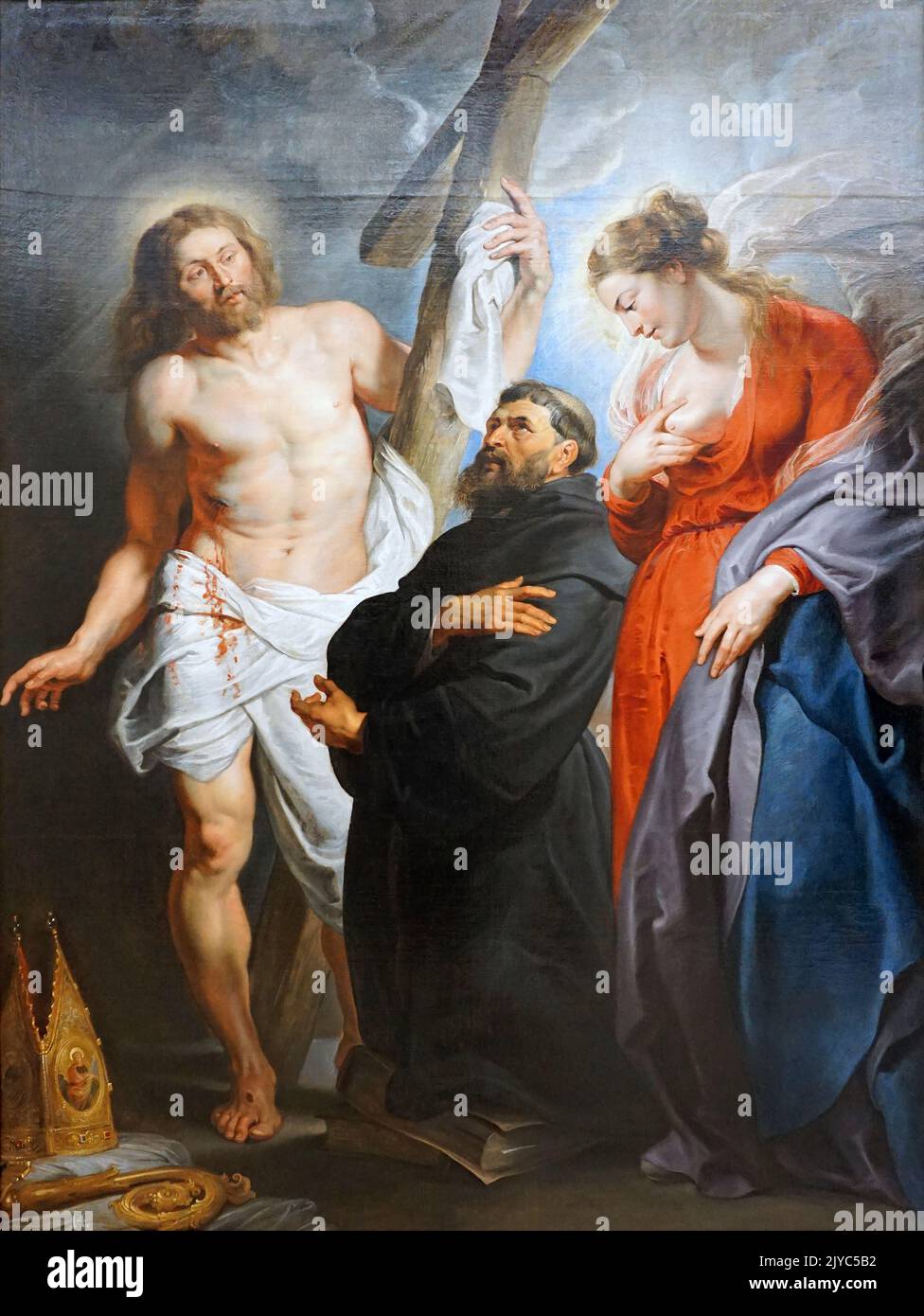St Augustine between Christ and Mary c.1615 by Peter Paul Rubens 1577-1640. Stock Photo