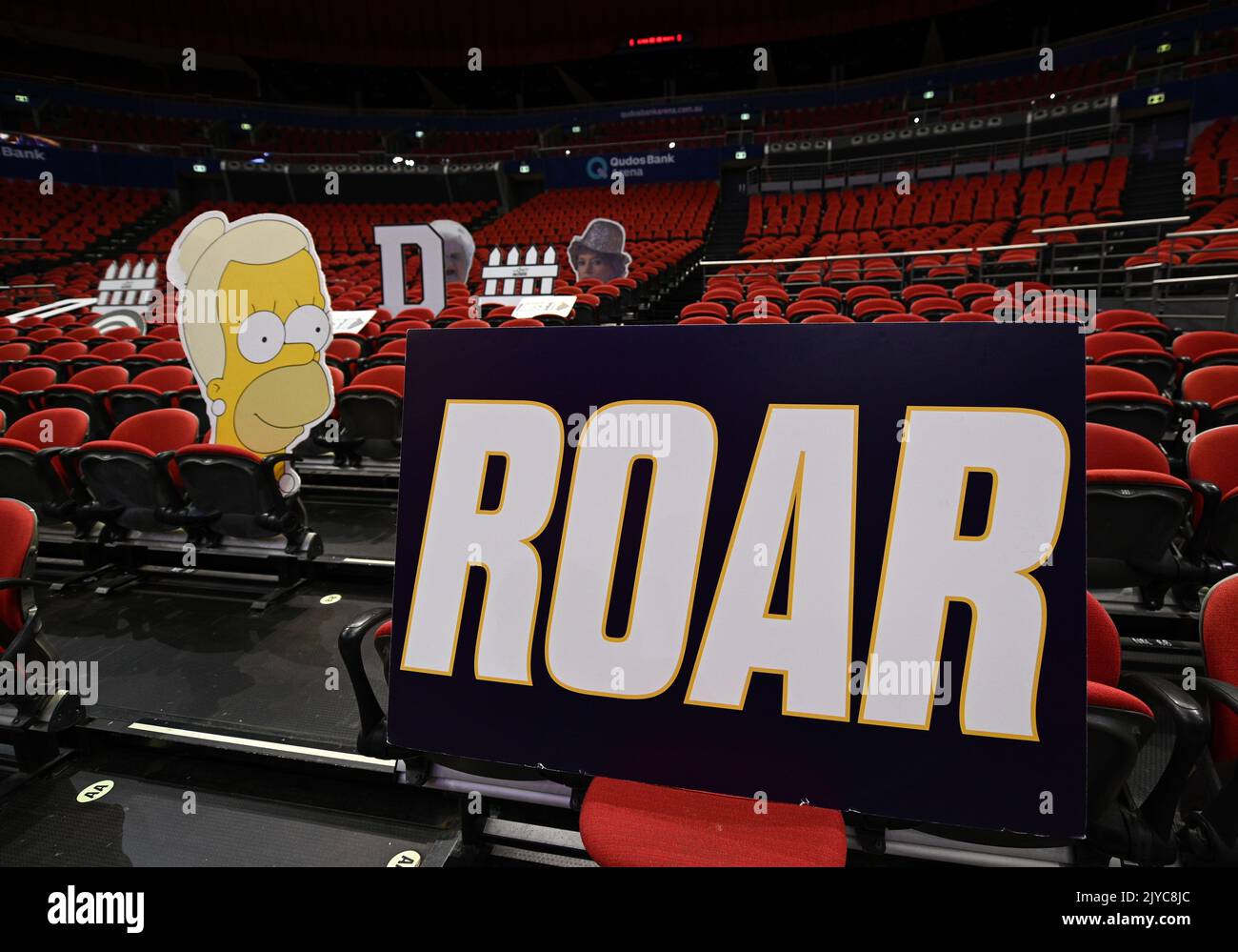 Cardboard cutouts seen in the seats ahead of Game 3 of the NBL Finals