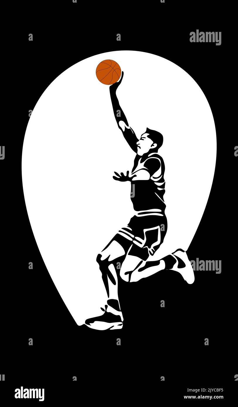 Vector silhouette of Basketball Player. Sportsman vector Stock Vector