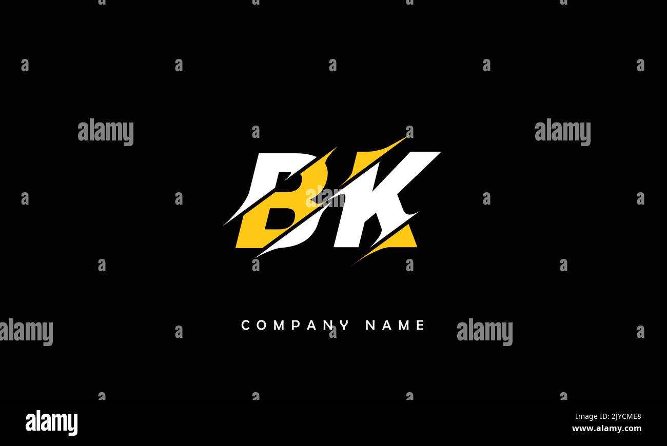 BK, KB Abstract Letters Logo Monogram Stock Vector