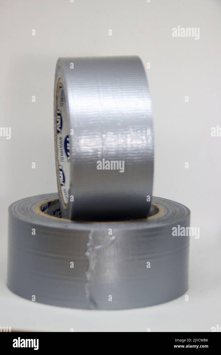 Roll of duct tape with a WD40 lubricant aerosol as part of the tooling