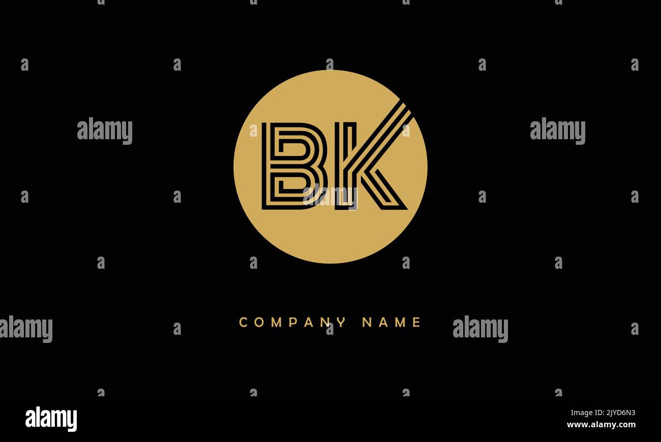 BK, KB Abstract Letters Logo Monogram Stock Vector