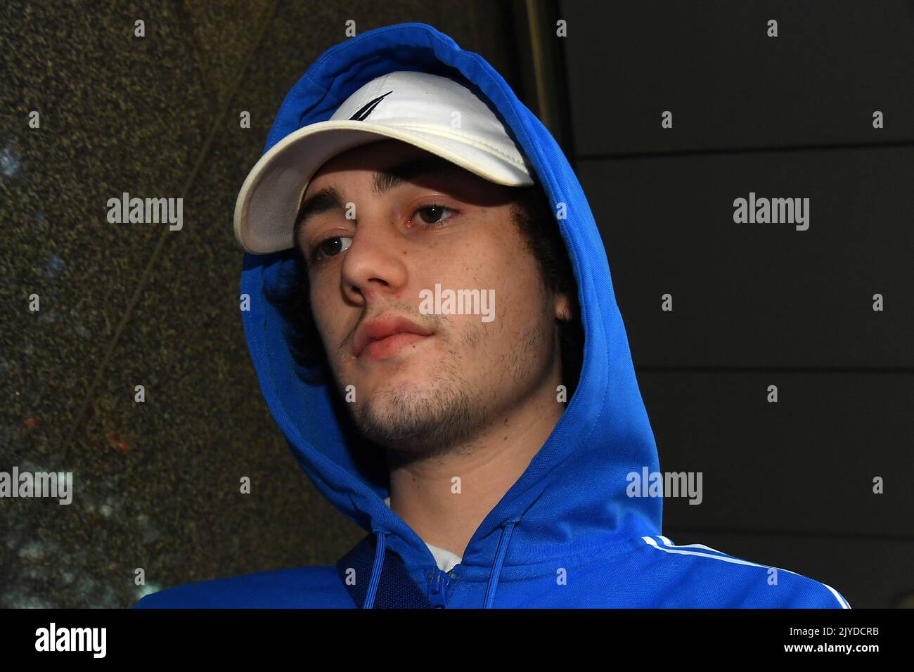 Isaiah Stephens departs the County Court of Victoria in Melbourne