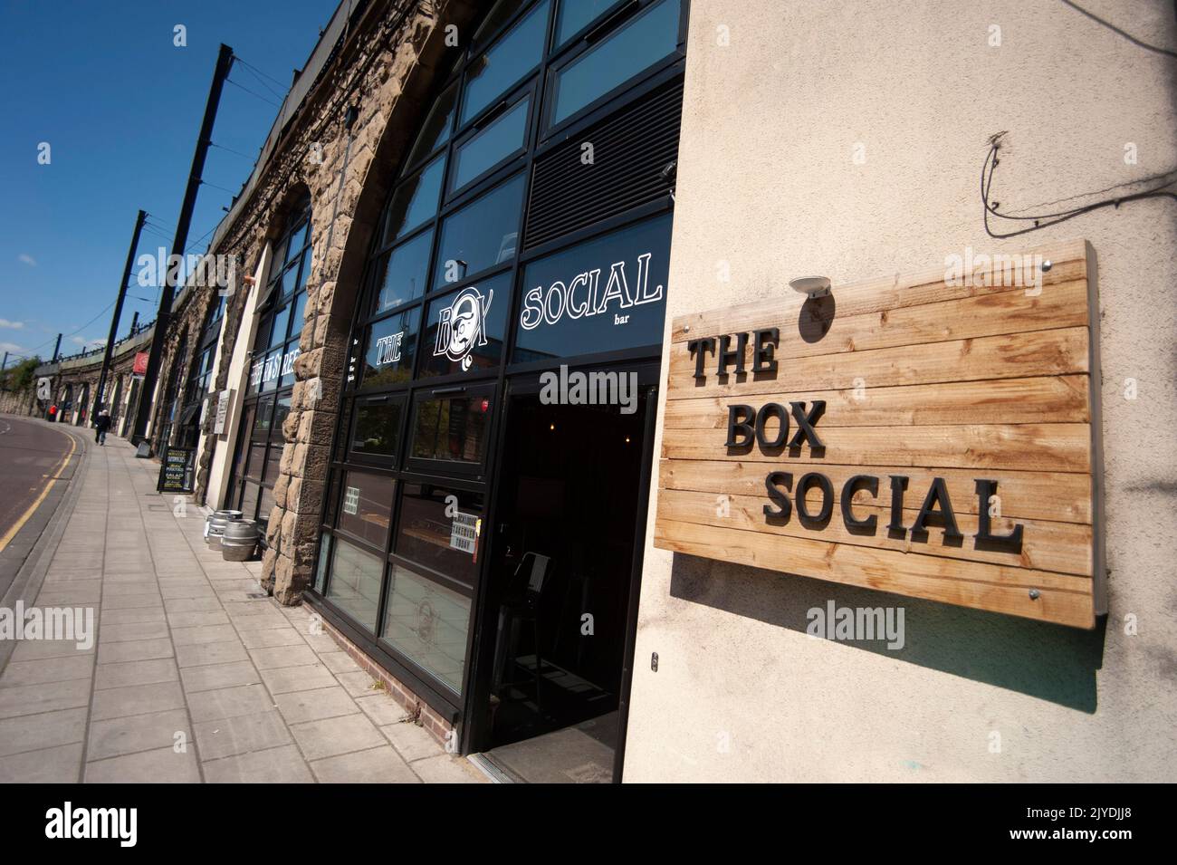 The Box Social micro pub, Forth Street, Newcastle-upon-Tyne Stock Photo
