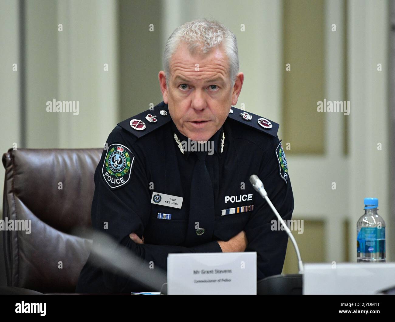 South Australian Police Commissioner Grant Stevens is seen during 