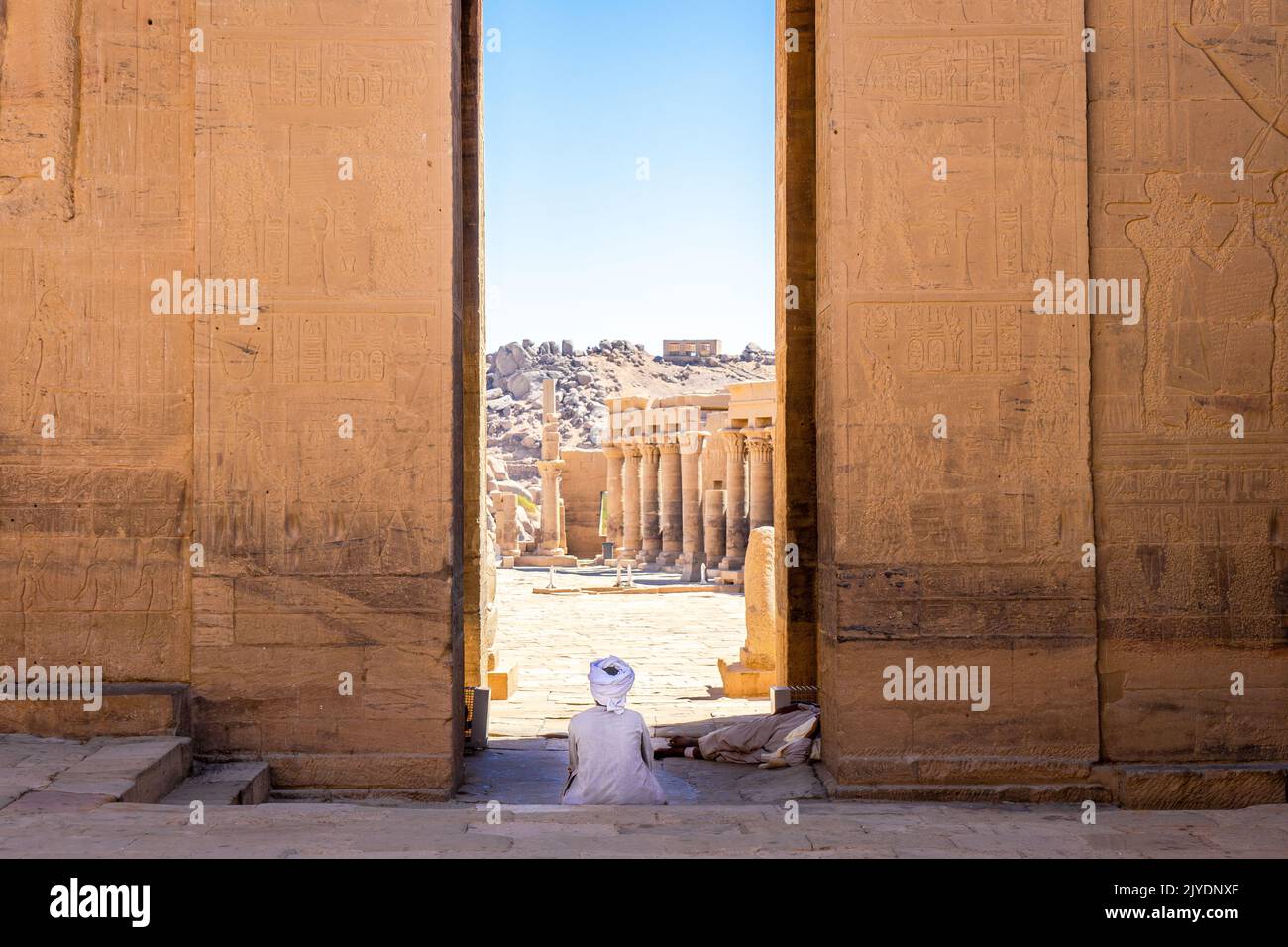 Philae Temple, an Ancient Egyptian temple in the Aswan Low Dam in Egypt ...