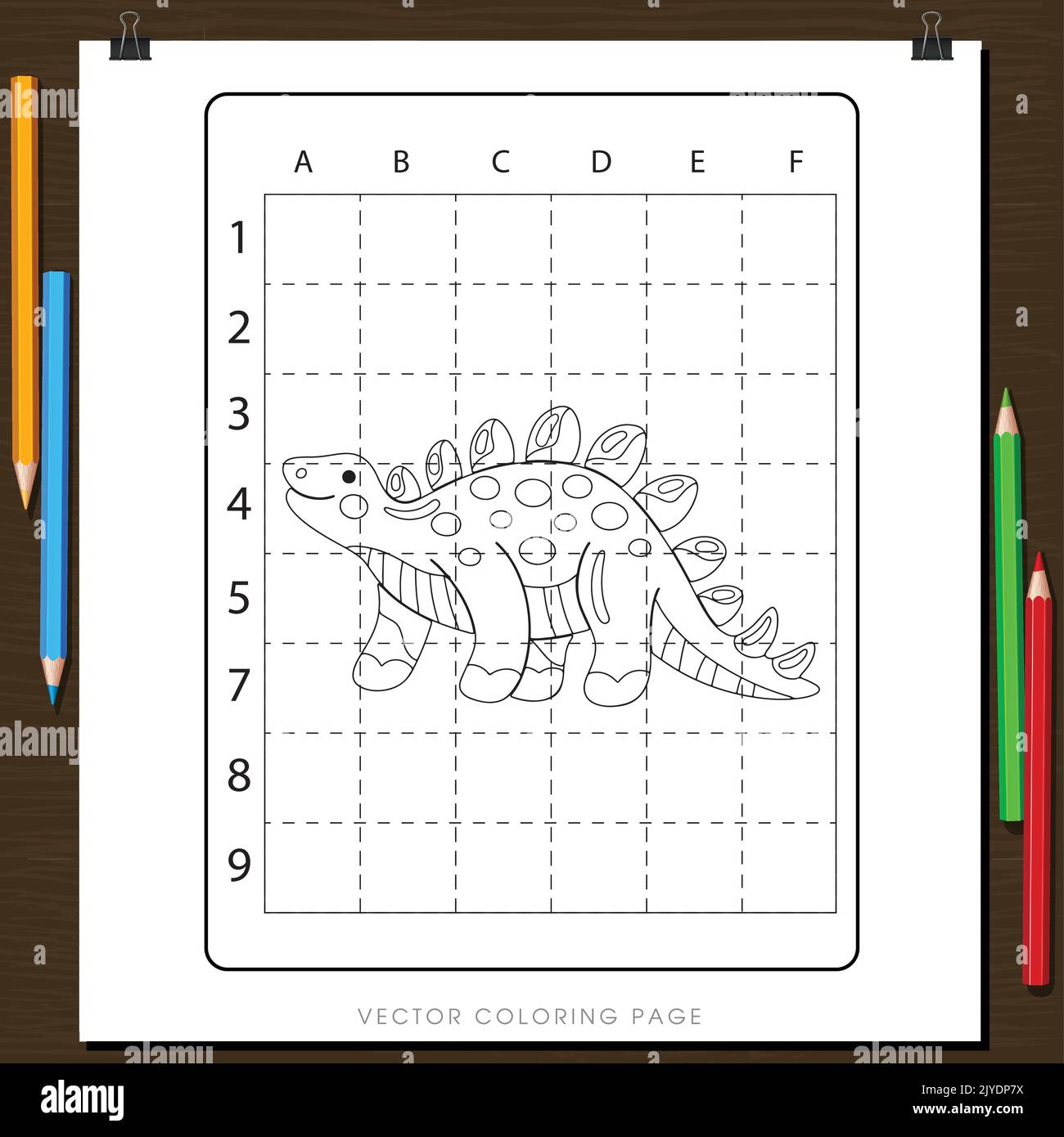 Draw coloring vector for coloring page book, activity page for children