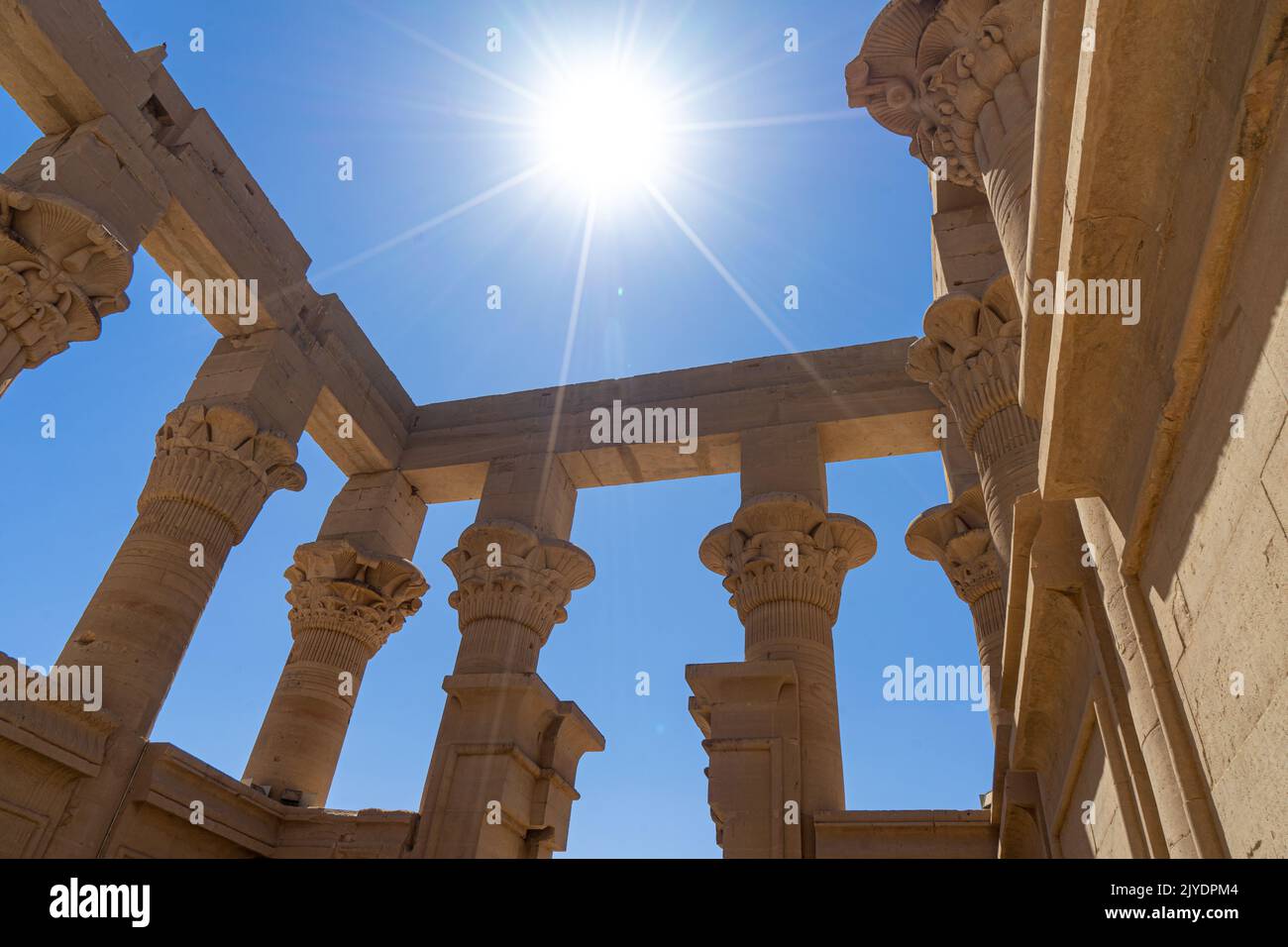 Philae Temple, an Ancient Egyptian temple in the Aswan Low Dam in Egypt ...