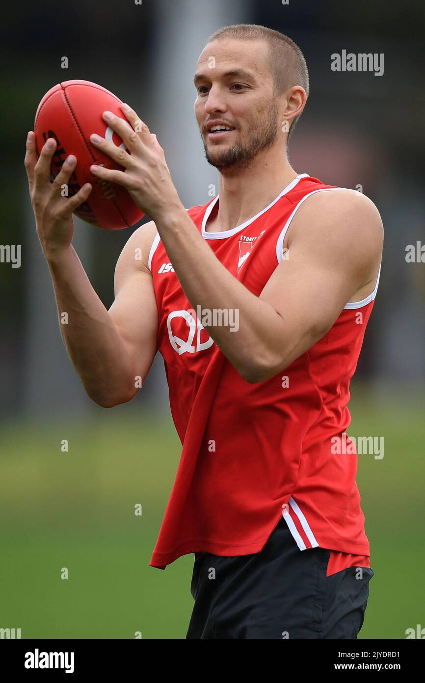 Sam Reid during a Sydney Swans AFL training session in Sydney, Tuesday ...
