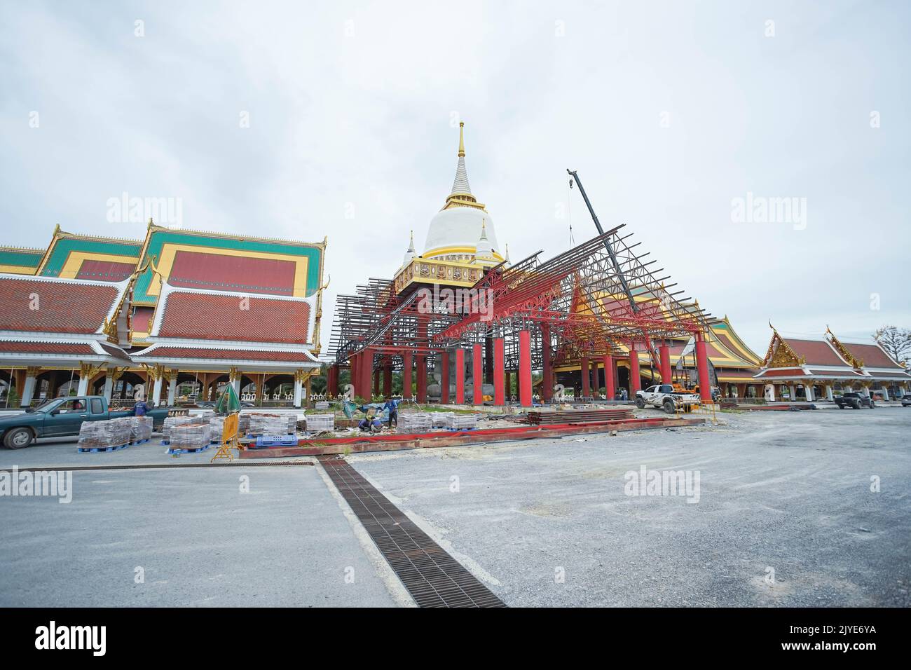 Sichon, Nakhon si thammarat, Thailand - July 2022 : Scenery of the famous  Wat chedi ai khai temple in Sichon, Nakhon Si Thammarat province, Thailand. Stock Photo